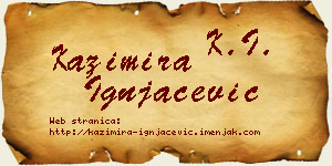Kazimira Ignjačević vizit kartica